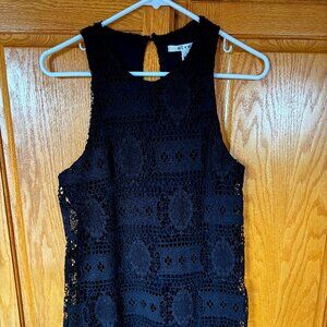Miami Womens dress, black crochet lace, lined, size small, New